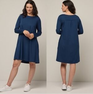 Wool& Rowena Wool Blend Swing Dress in Marine Blue Medium Long